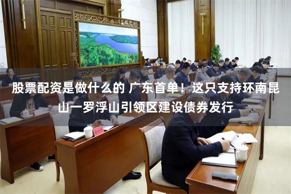 股票配资是做什么的 广东首单！这只支持环南昆山一罗浮山引领区建设债券发行