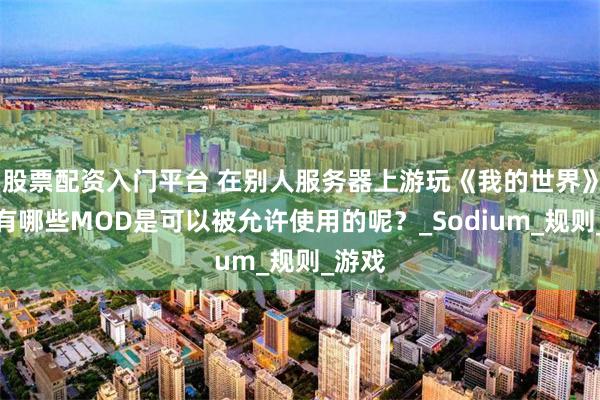 股票配资入门平台 在别人服务器上游玩《我的世界》时，有哪些MOD是可以被允许使用的呢？_Sodium_规则_游戏