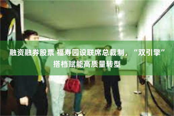 融资融券股票 福寿园设联席总裁制，“双引擎”搭档赋能高质量转型